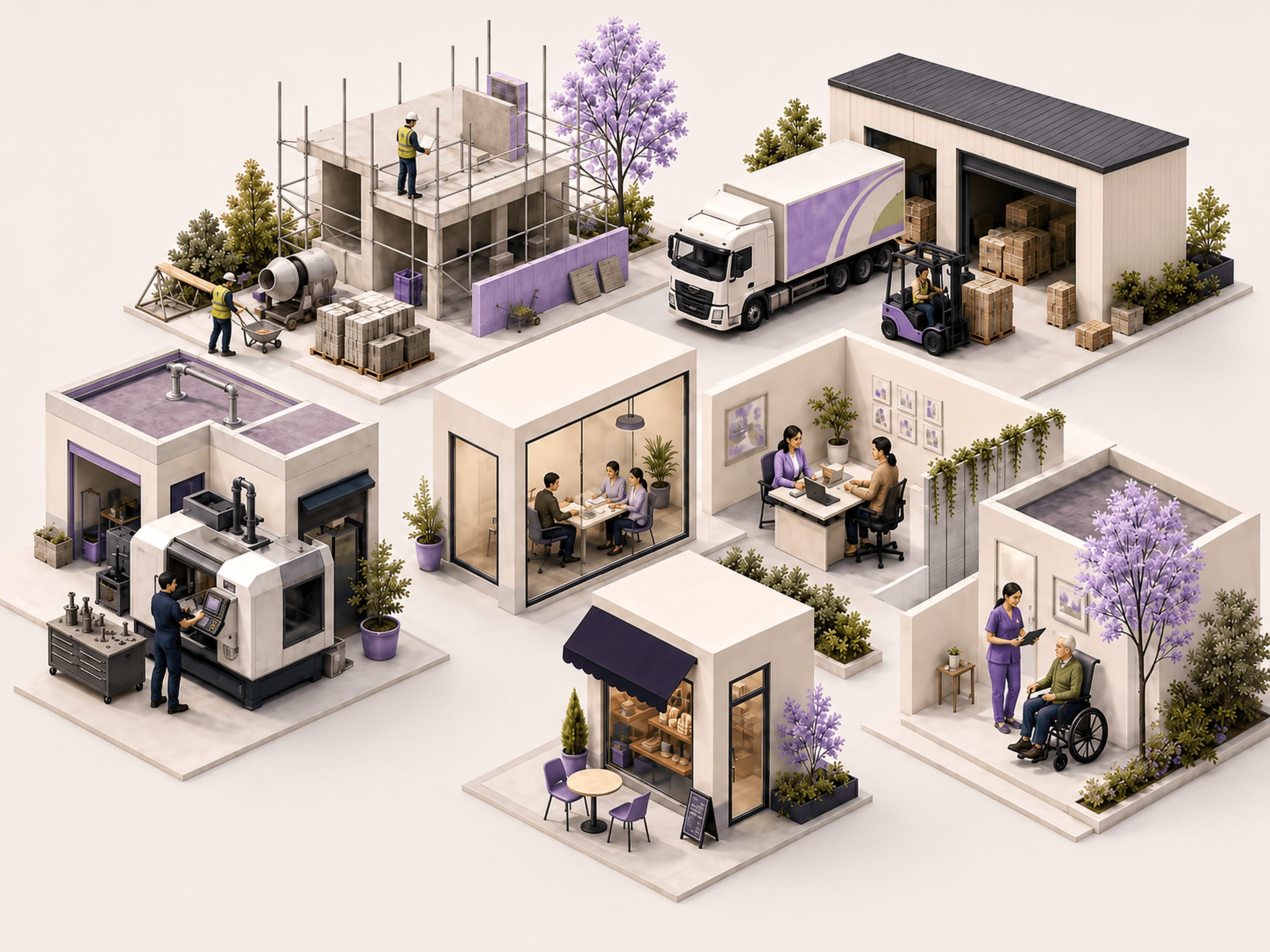 UK businesses across construction, logistics, manufacturing, recruitment, hospitality and care.